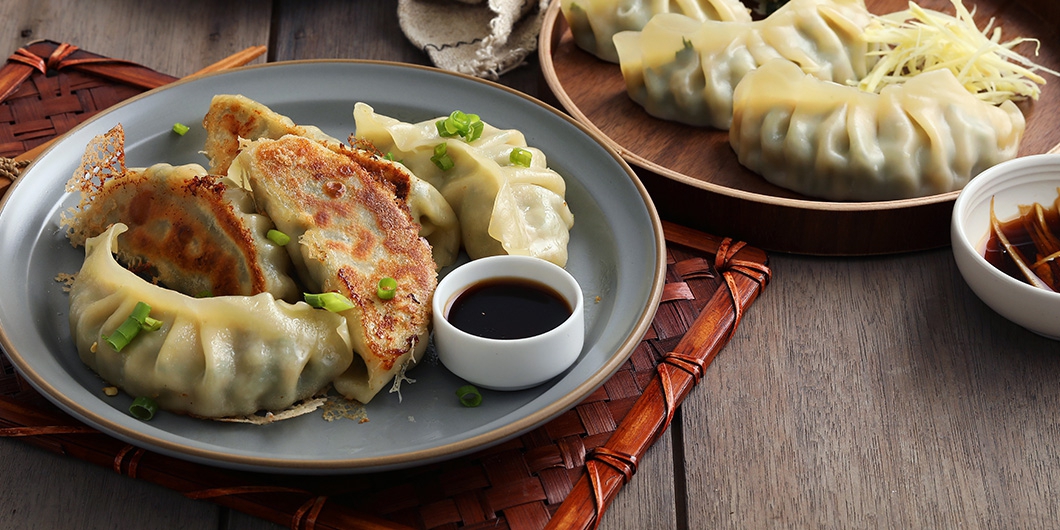 Cooked Dumplings with Mushrooms and Shepherd's Purse